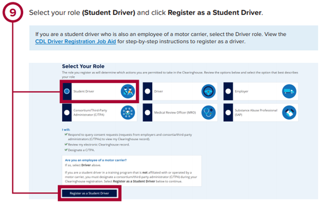  Student Driver Registration on FMCSA CDL Clearinghouse